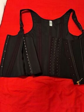 Snap Black Hook-and-Eye Waist Trainer Bodysuit